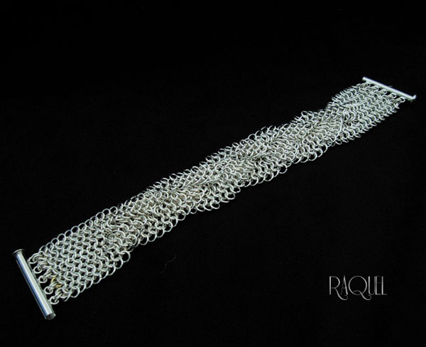 Braided Argentium sterling silver mesh bracelet